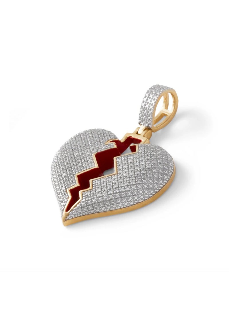 أيه كيه جويلز قلادة على شكل قلب من الفضة عيار 925 مطلية بالروديوم - Image 2